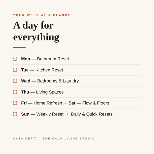Weekly Home Rhythm™ — Your Weekly Home-Care Planner
