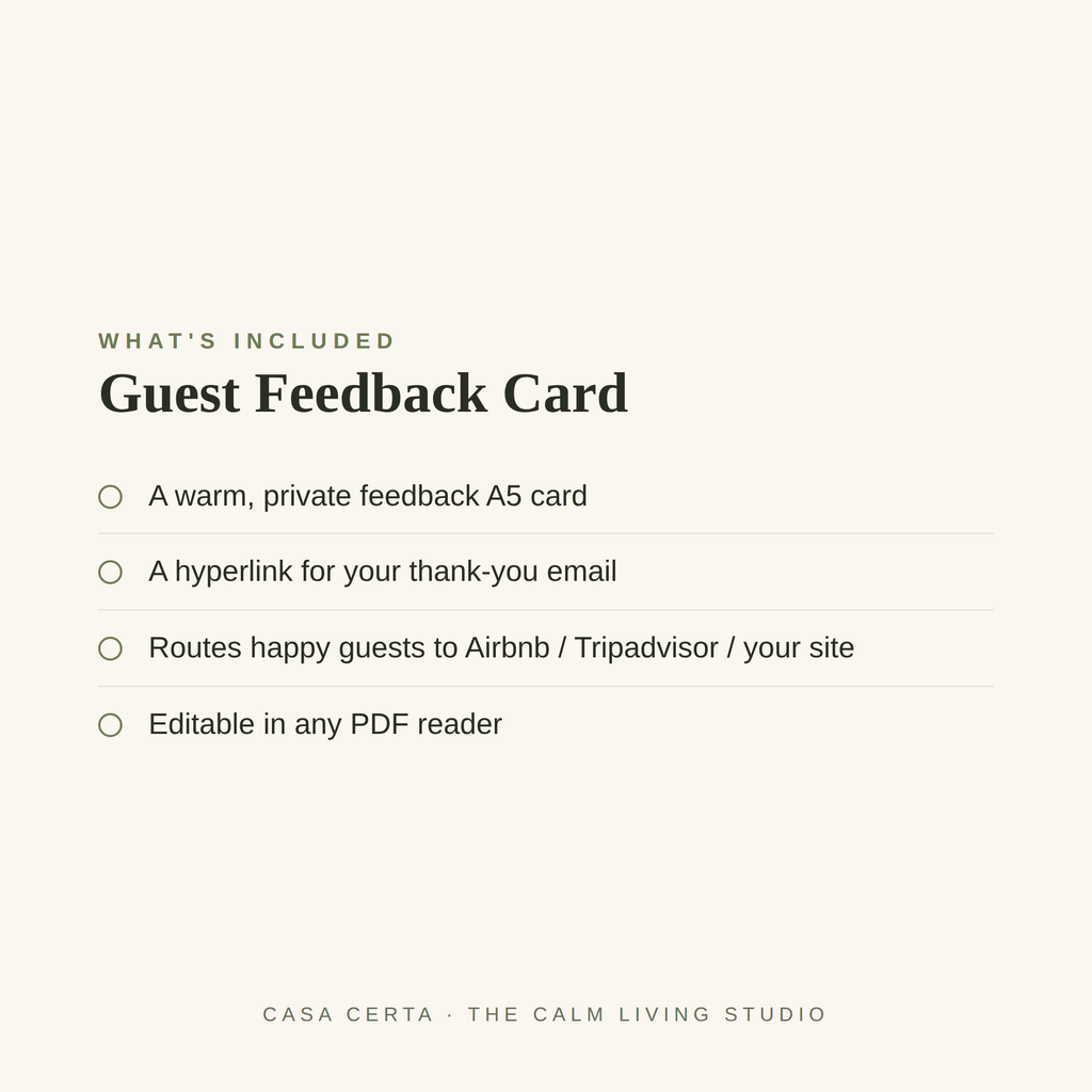 The Guest Feedback Card