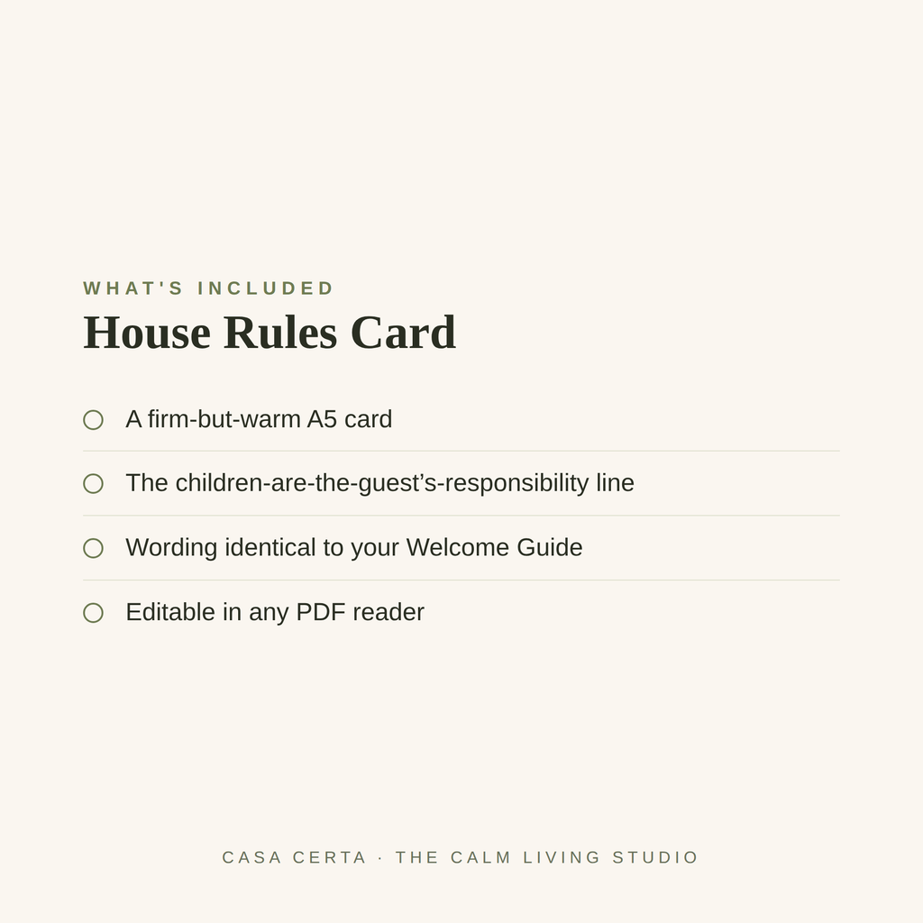The House Rules Card