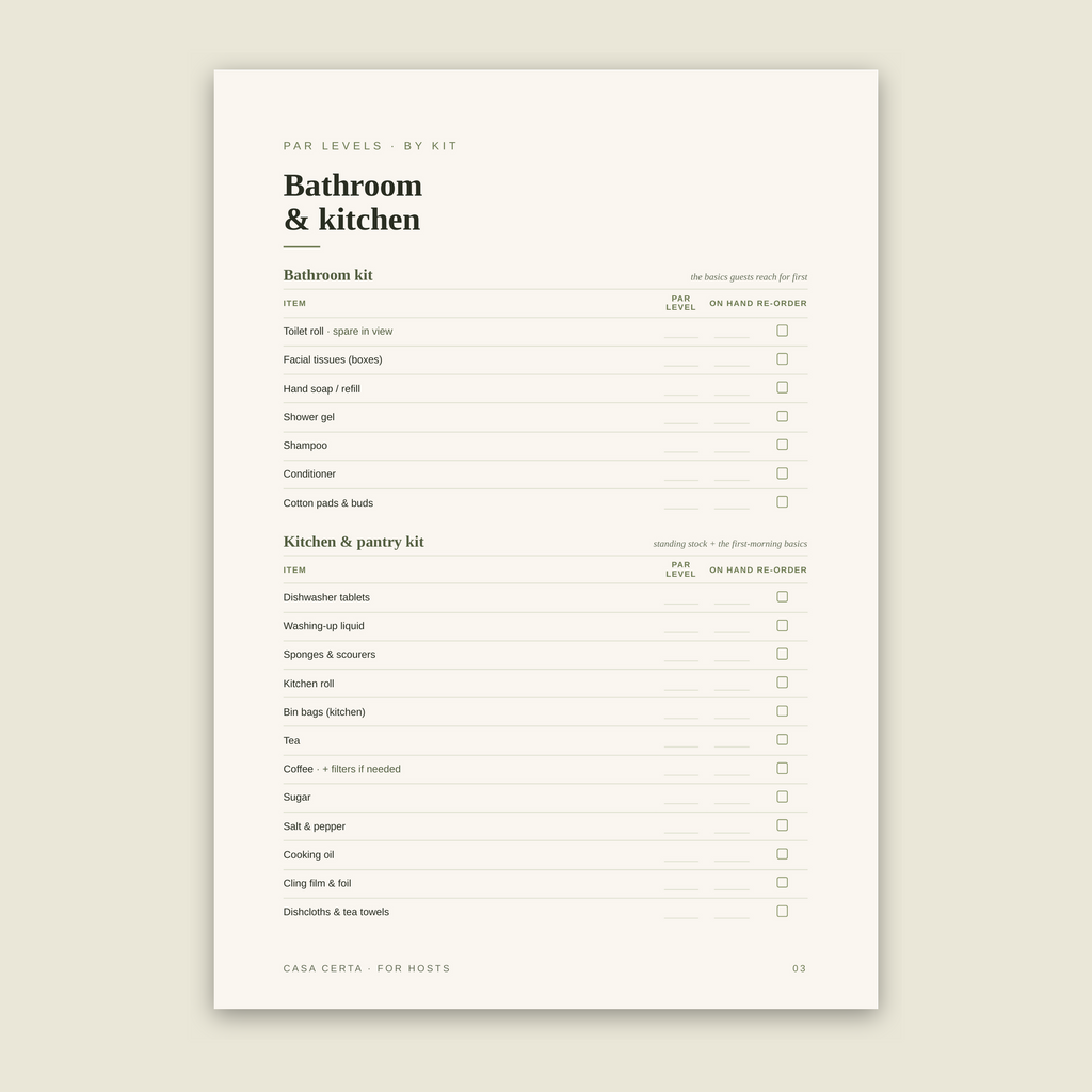 The Inventory & Restock Checklist™
