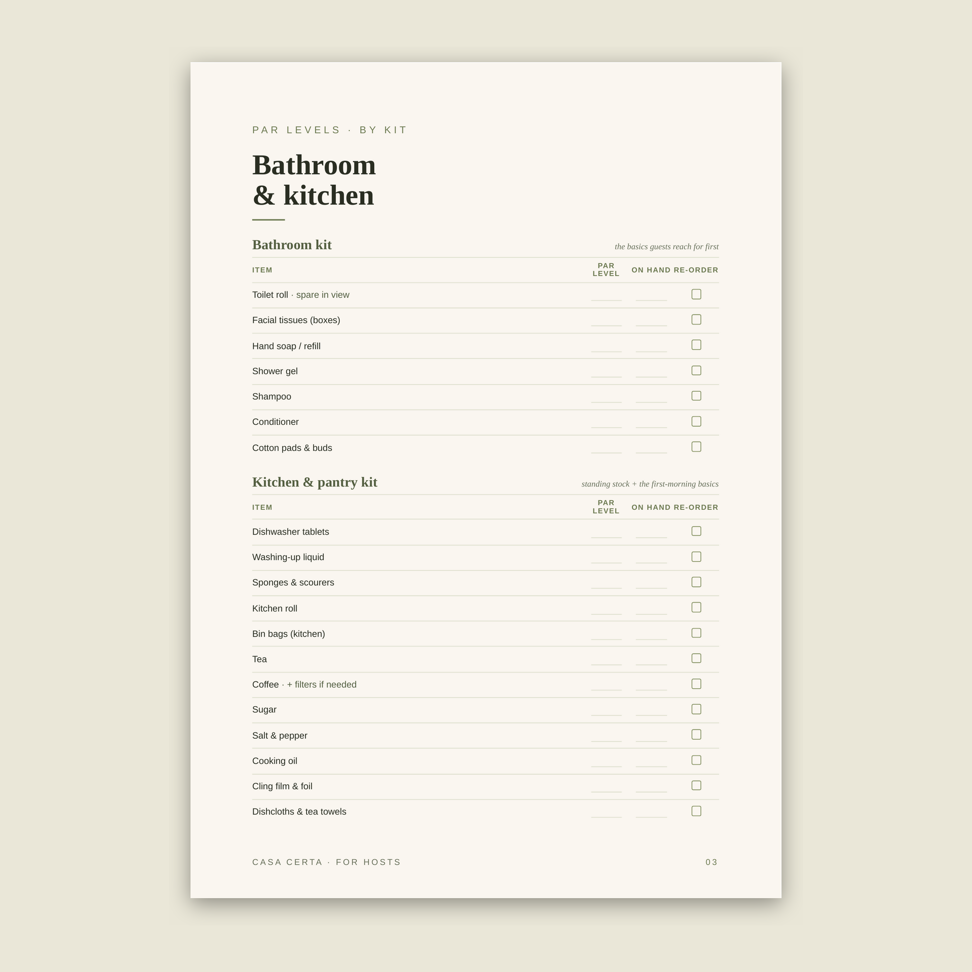 The Inventory & Restock Checklist™