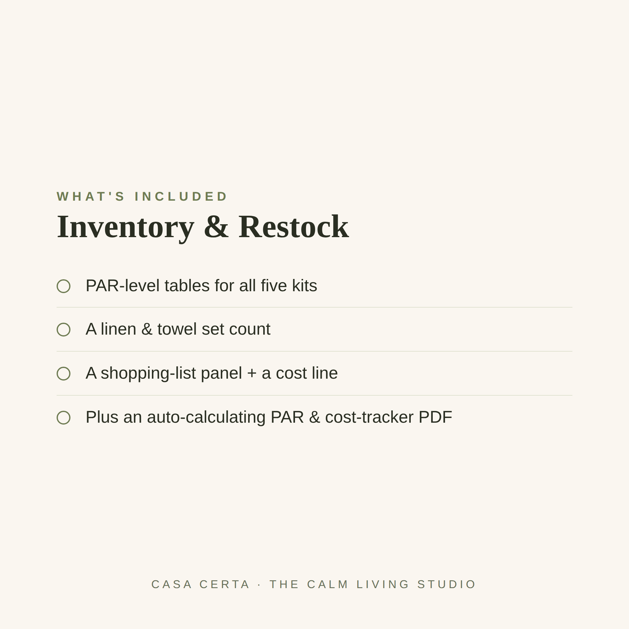 The Inventory & Restock Checklist™