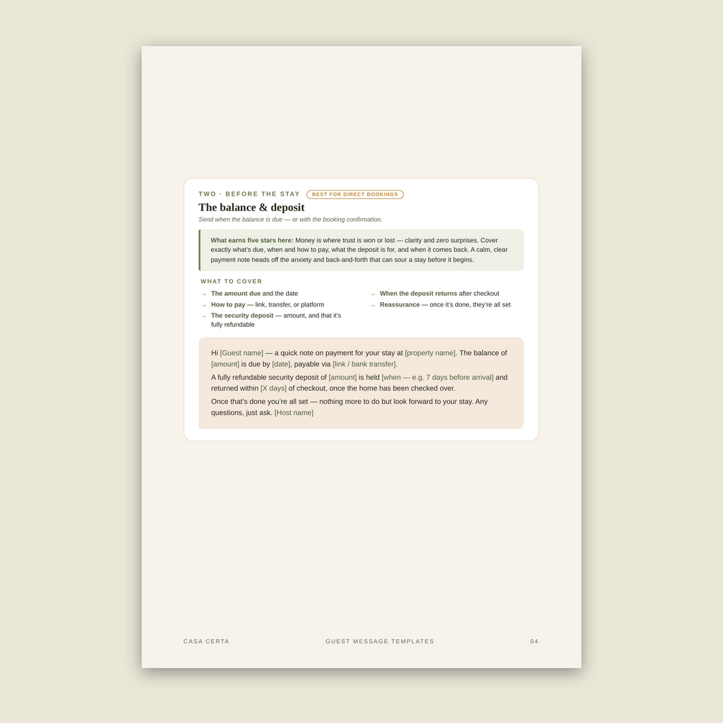 The Host Message Templates™