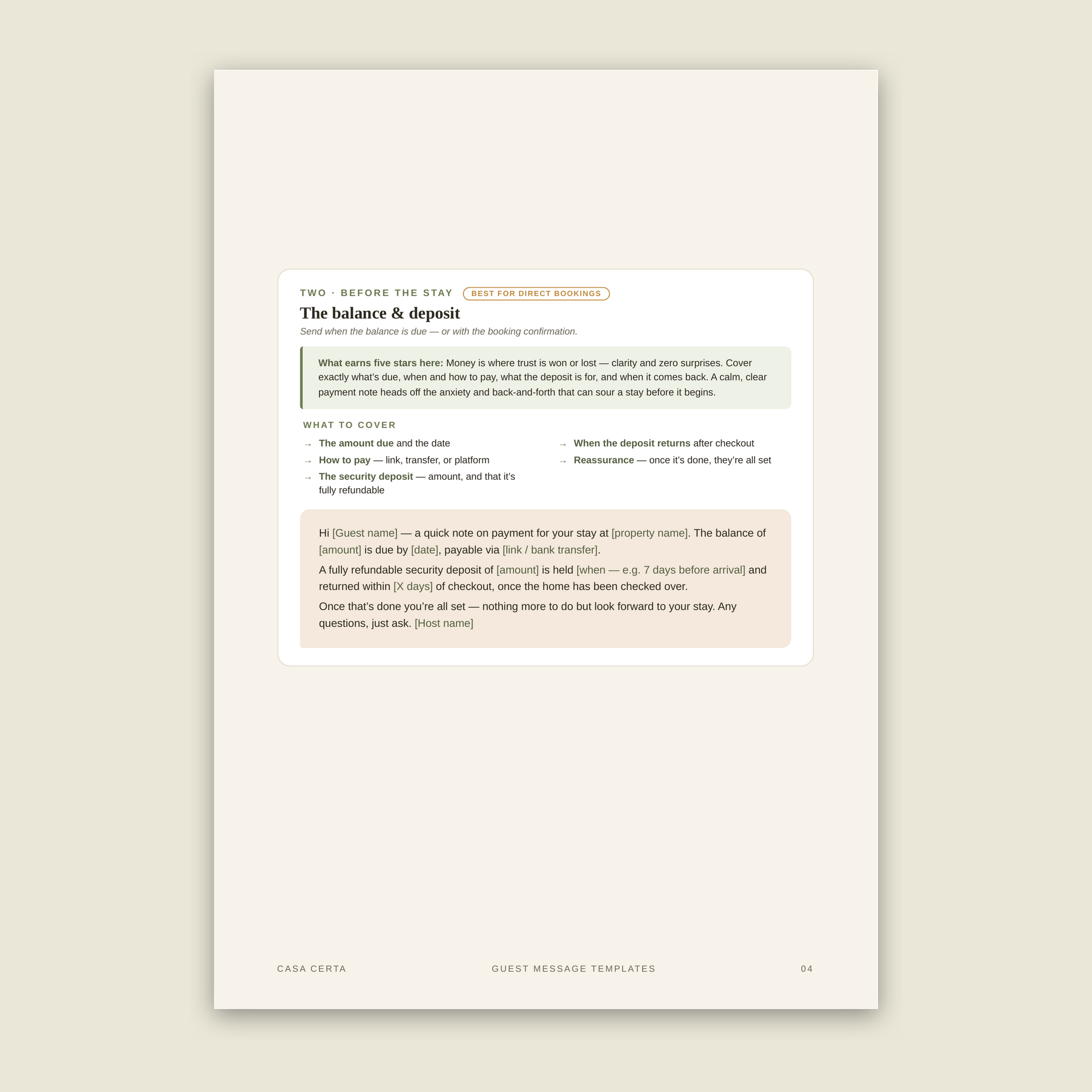The Host Message Templates™