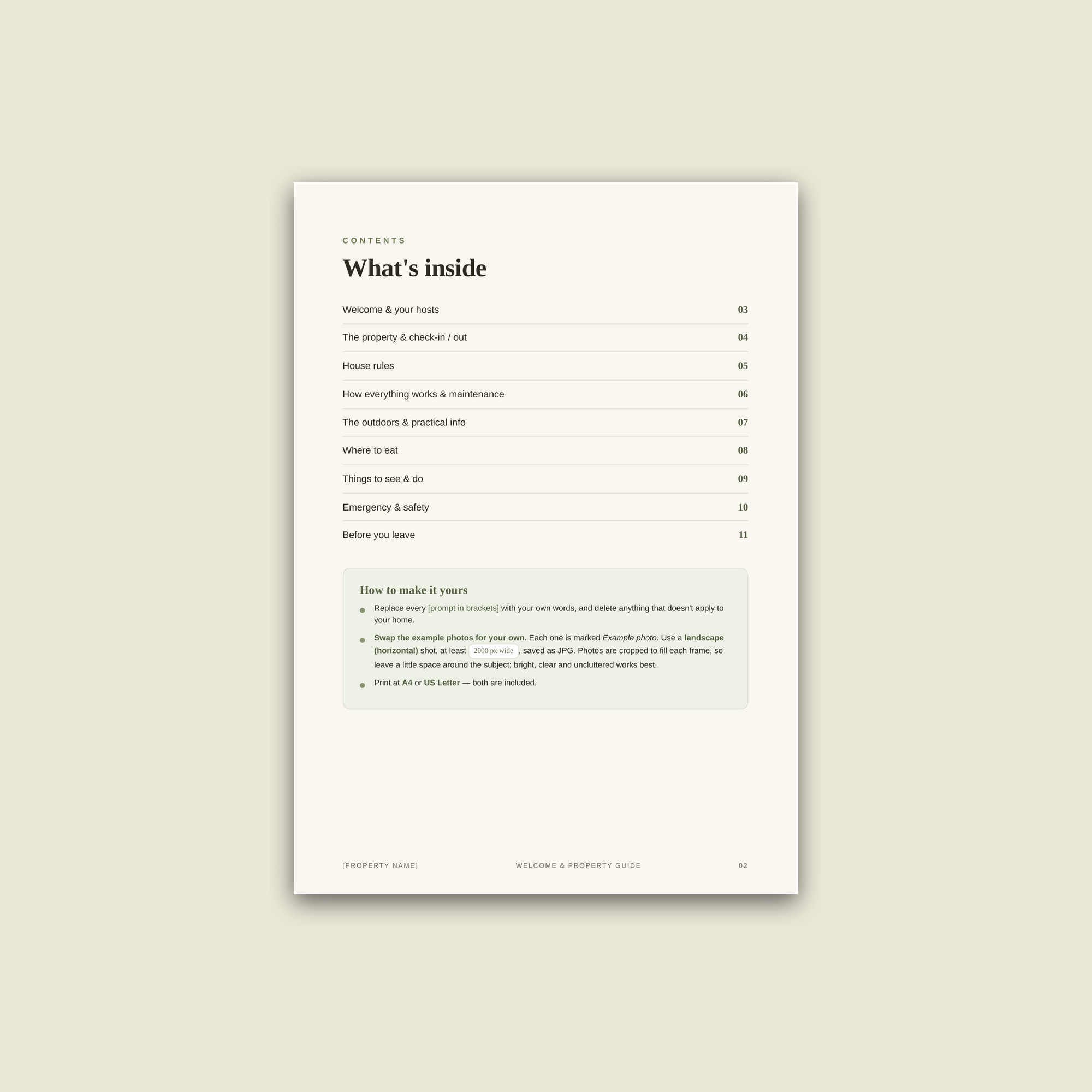 The Airbnb Welcome Pack